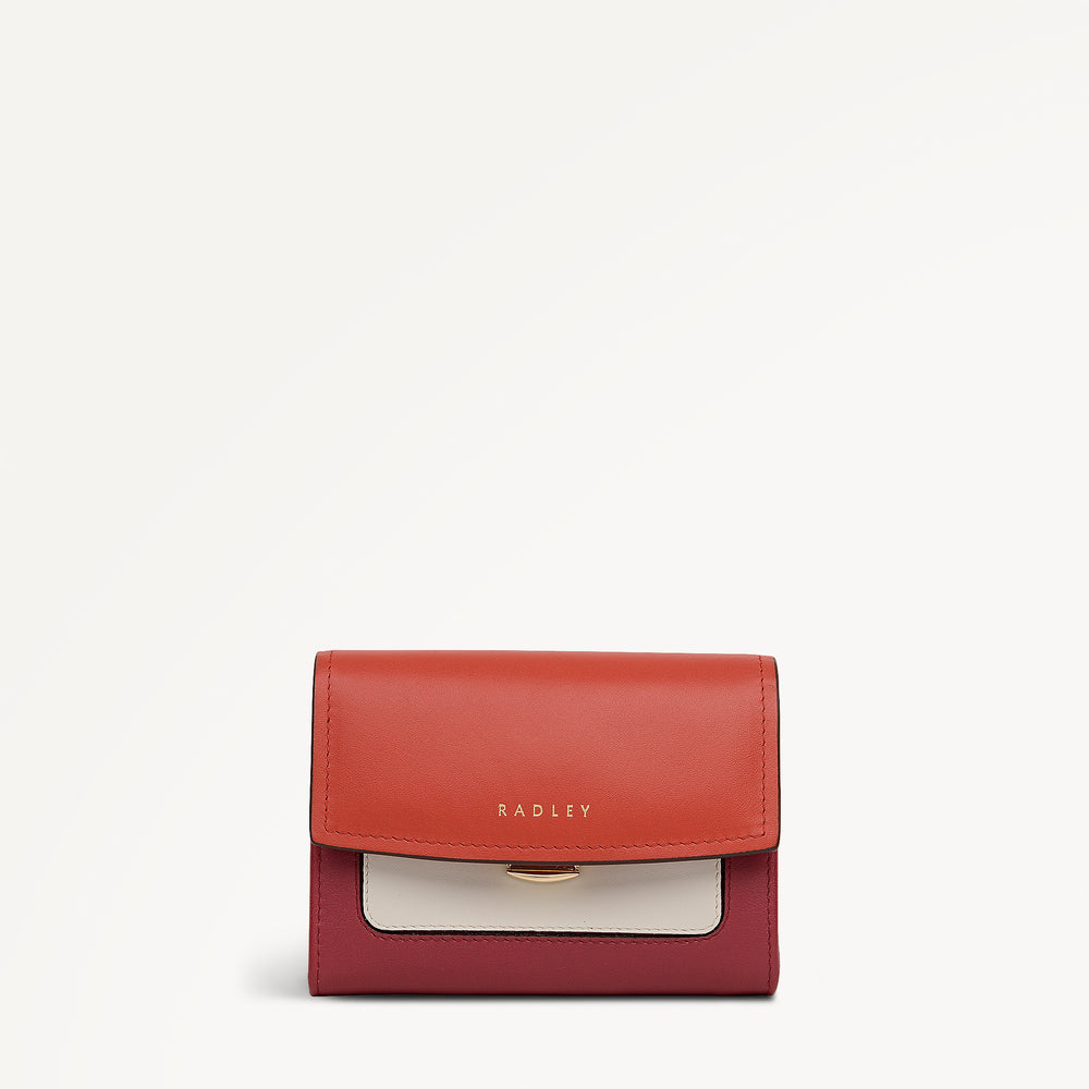 Albert Road Leather Medium Flapover Wallet in Flame - 112838