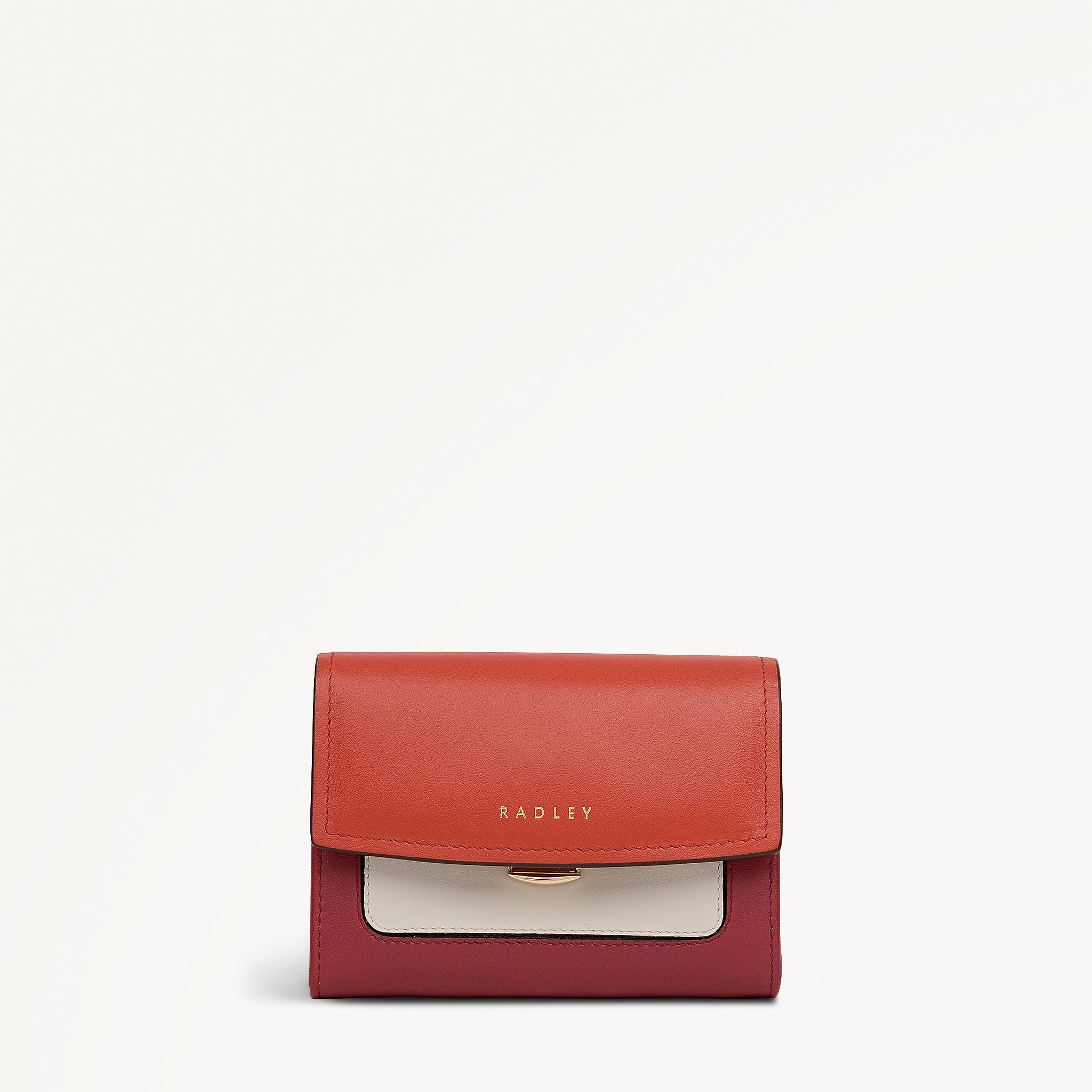 Albert Road Leather Medium Flapover Wallet in Flame - 112838