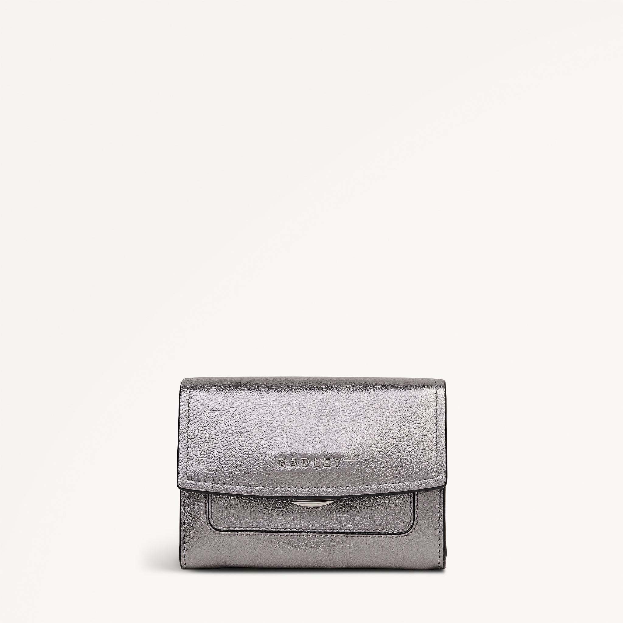 Albert Road Leather Medium Flapover Wallet in Gun Metal - 112841