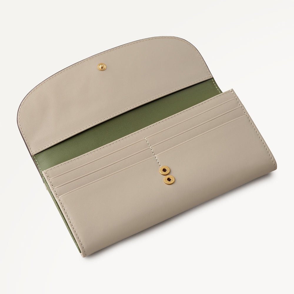 Acorntopia Leather Large Flapover Wallet in Porcini - 112843
