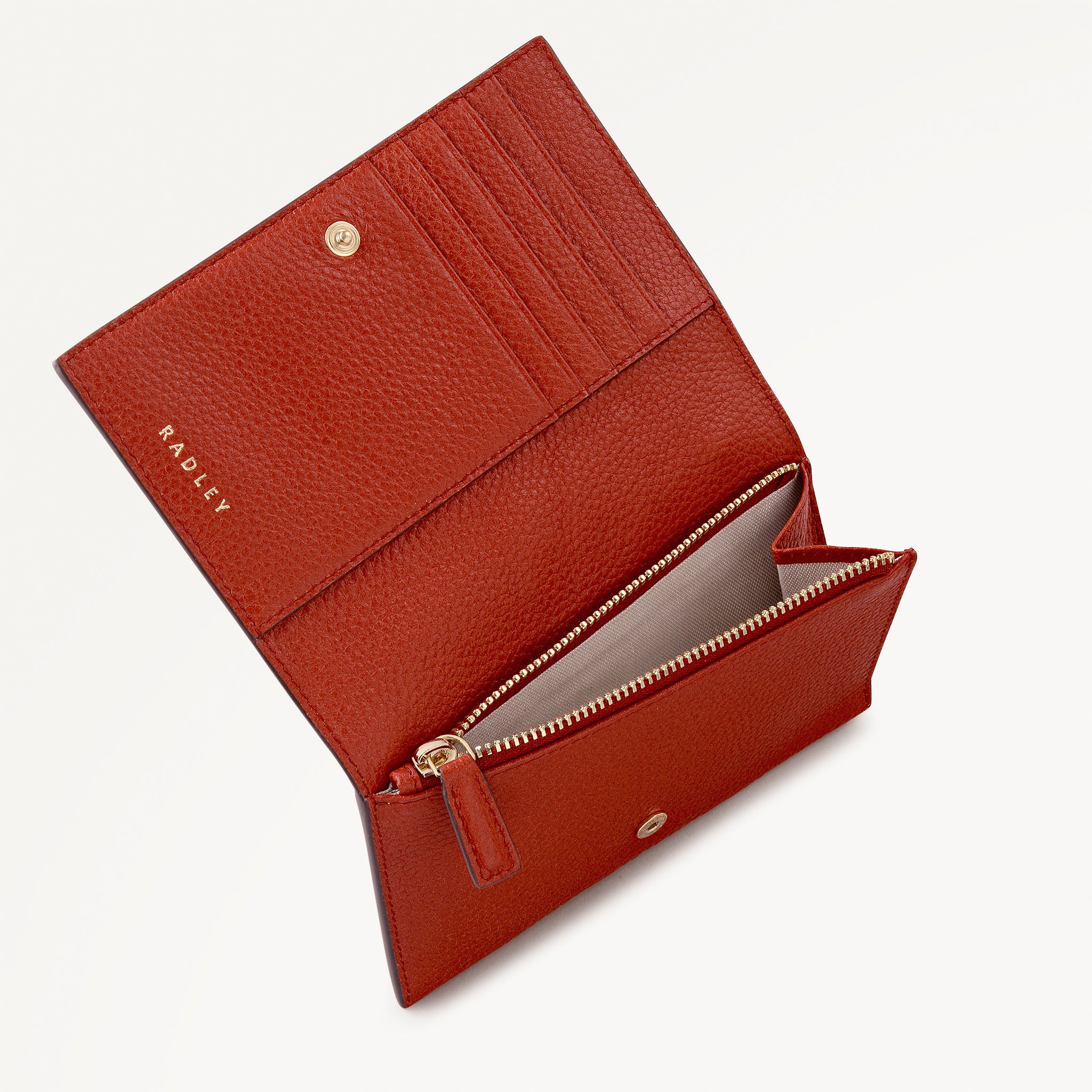 Nature Blooms Leather Medium Flapover Wallet in Flame - 112849