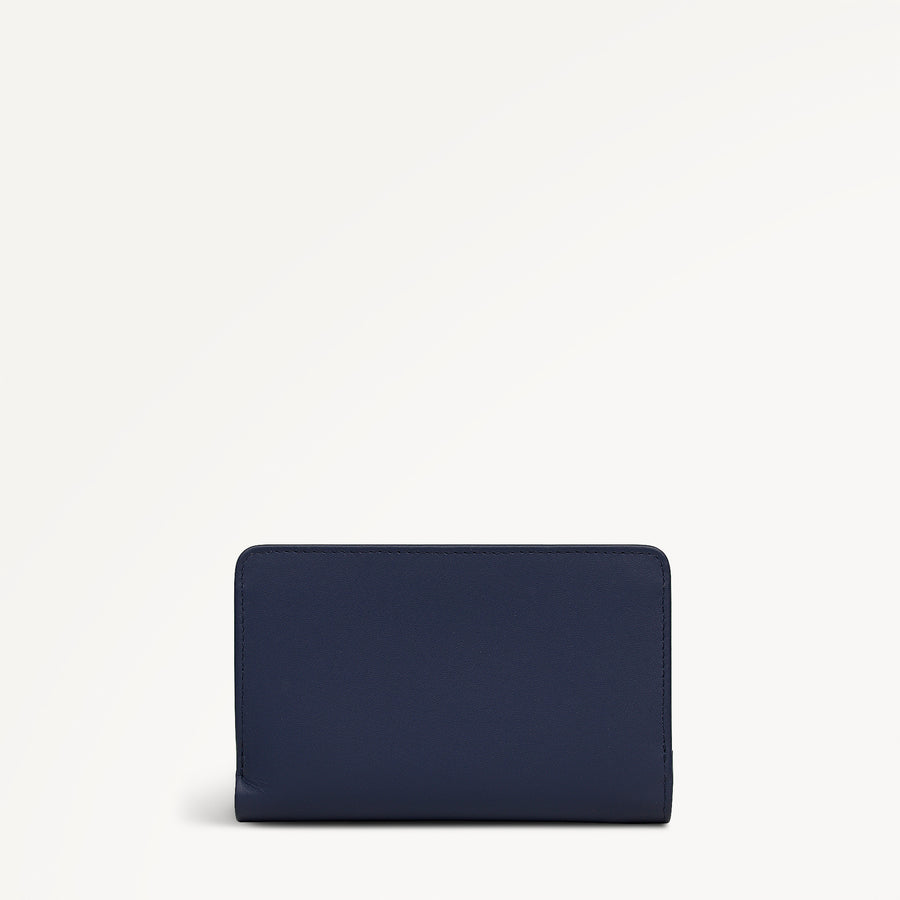 It's Written In The Snowflakes Leather Medium Bifold Wallet in Dark Blue - 112851