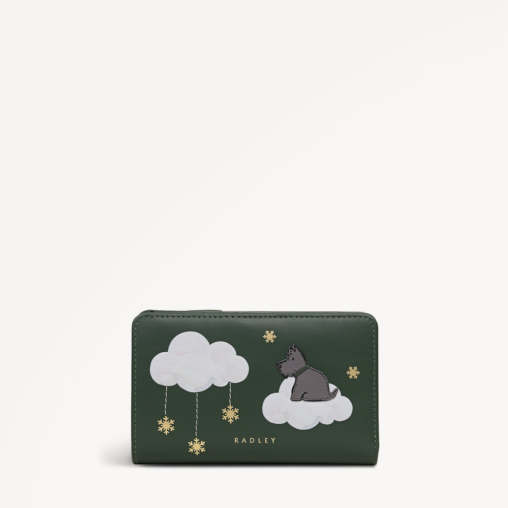 It's Written In The Snowflakes Leather Medium Bifold Wallet in Racing Green - 112852