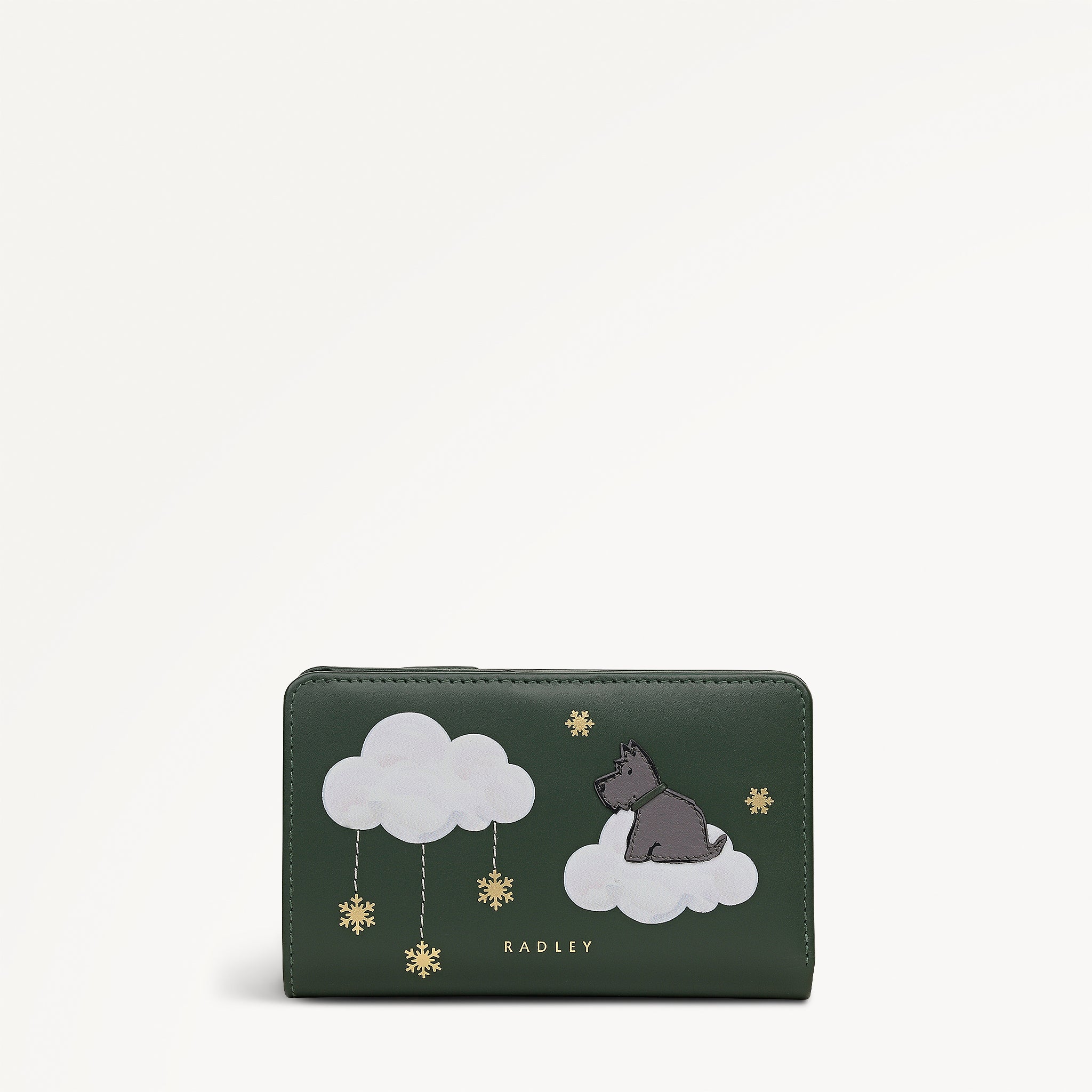 It's Written In The Snowflakes Leather Medium Bifold Wallet in Racing Green - 112852