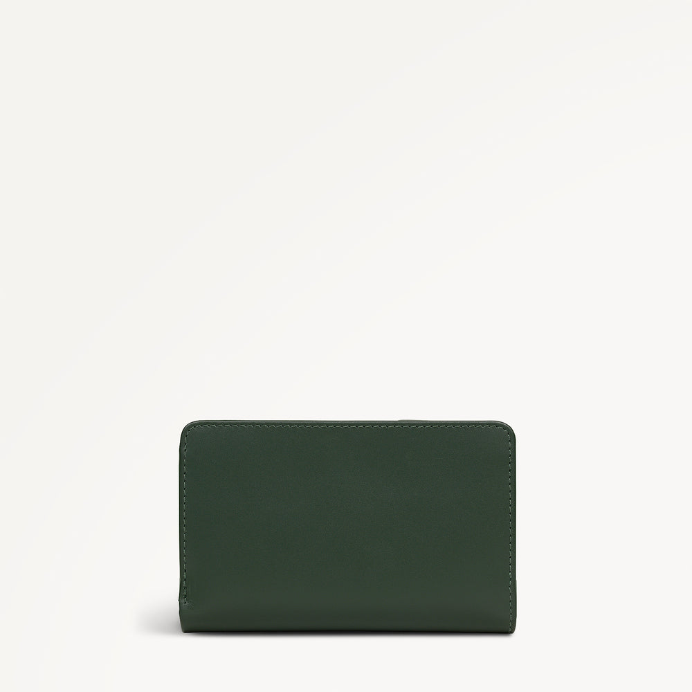 It's Written In The Snowflakes Leather Medium Bifold Wallet in Racing Green - 112852