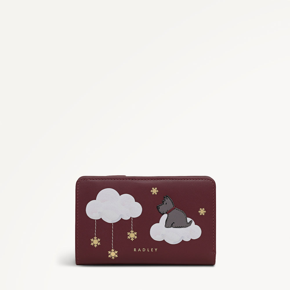 It's Written In The Snowflakes Leather Medium Bifold Wallet in Dark Cherry - 112853