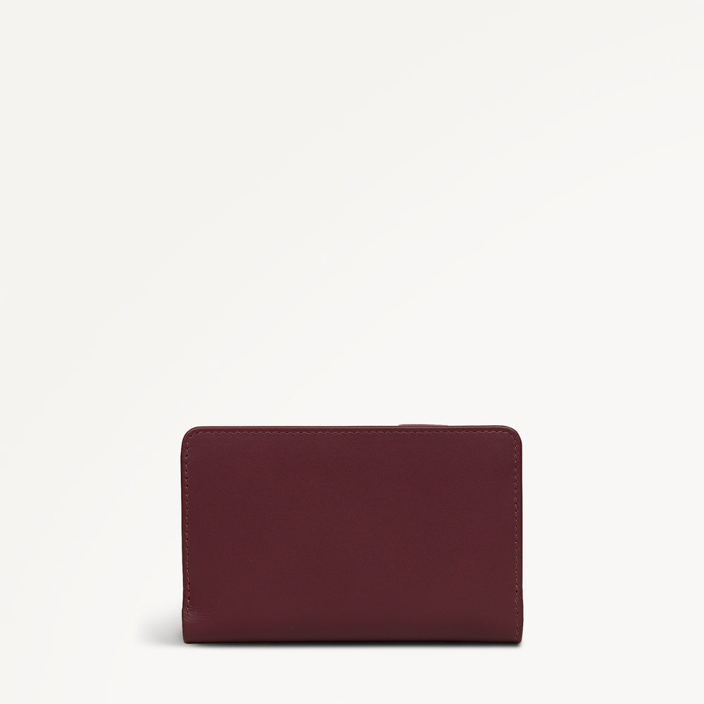 It's Written In The Snowflakes Leather Medium Bifold Wallet in Dark Cherry - 112853