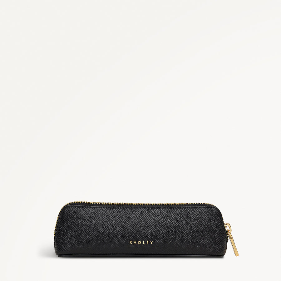 Halcomb Place Leather Small Boxed Pencil Case in Black - 112867