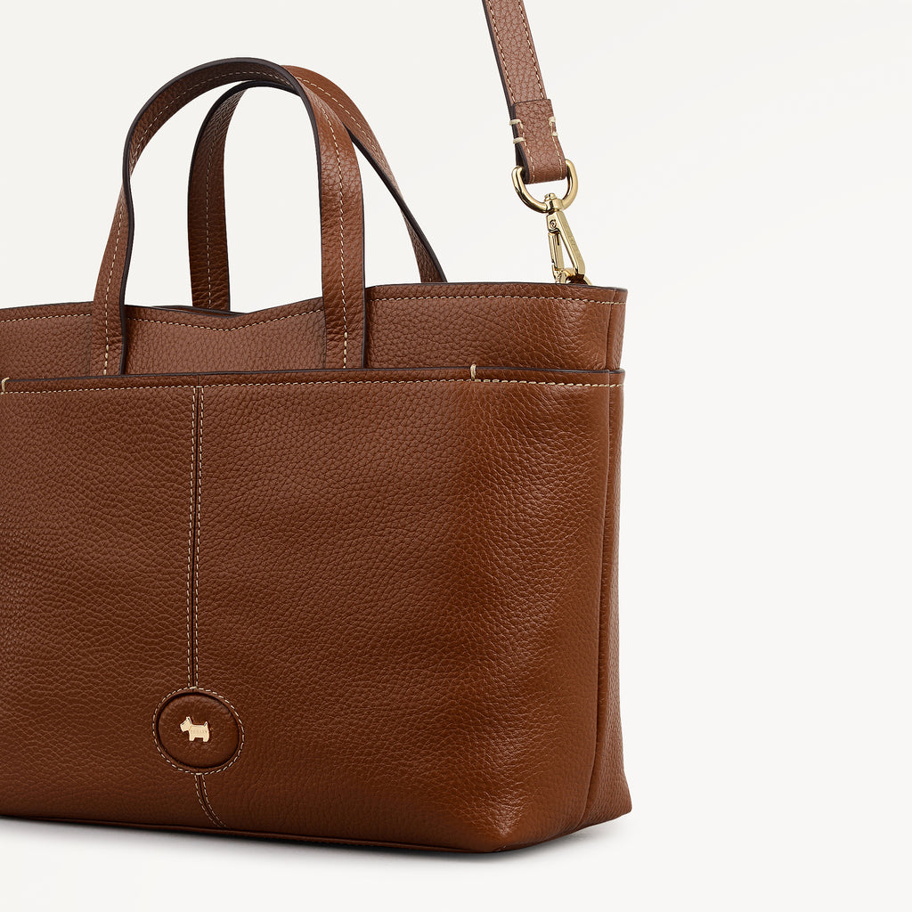 Maldon Mews Medium Ziptop Satchel Cognac - 112922