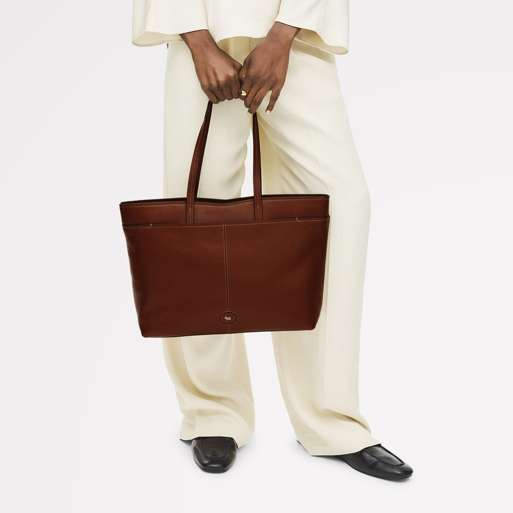 Maldon Mews Large Ziptop Tote Cognac - 112926