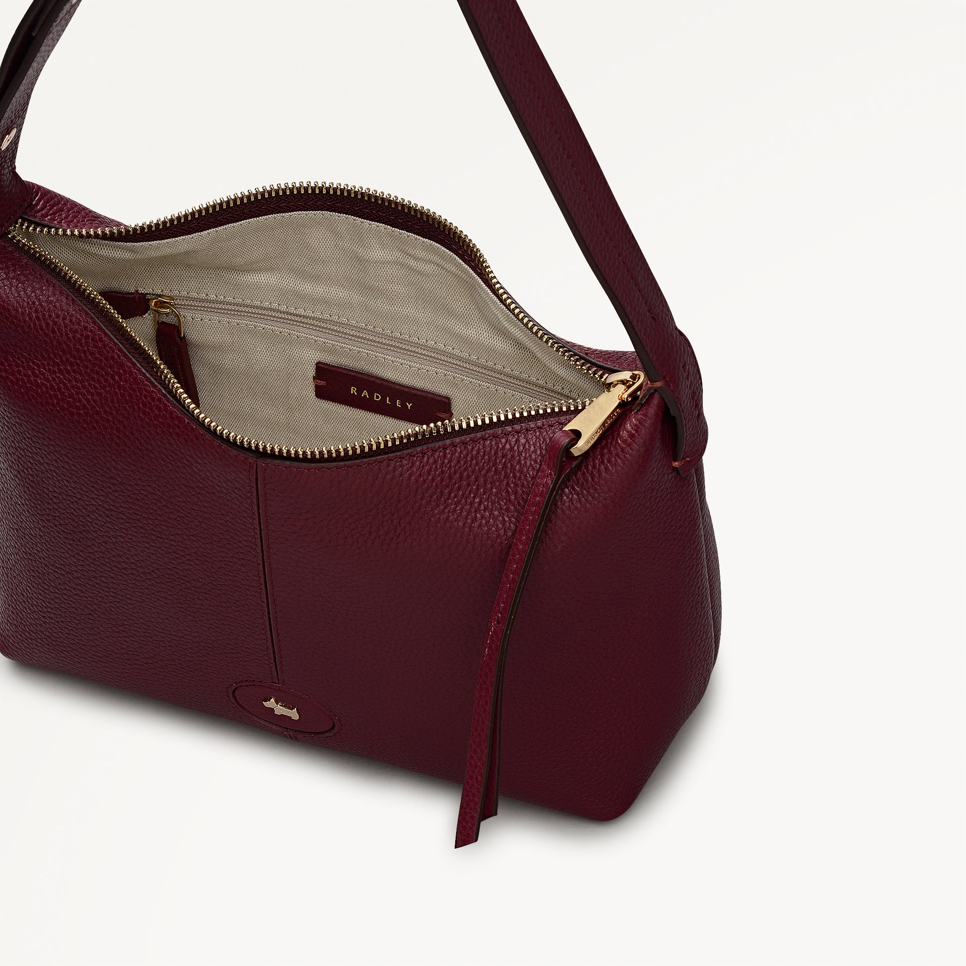 Maldon Mews Medium Ziptop Shoulder Dark Cherry - 112928