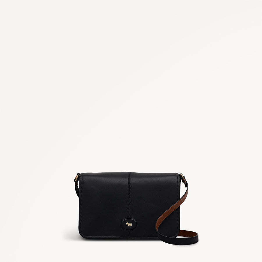 Maldon Mews Medium Flapover Cross Body Black - 112932