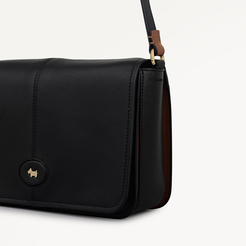 Maldon Mews Medium Flapover Cross Body Black - 112932