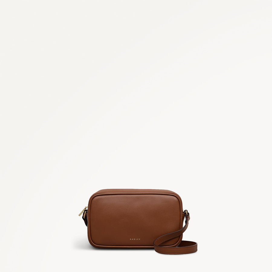 Hadley Lane Small Ziptop Cross Body Cognac - 112937