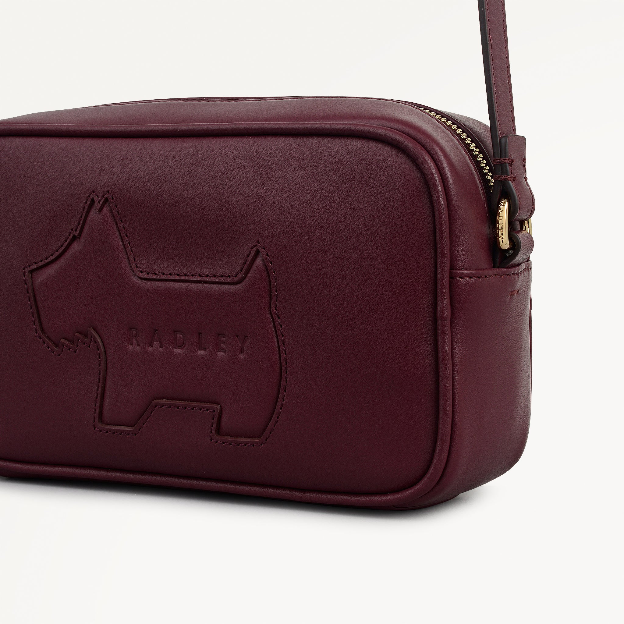 Hadley Lane - Applique Dog Small Ziptop Cross Body Dark Cherry - 11294