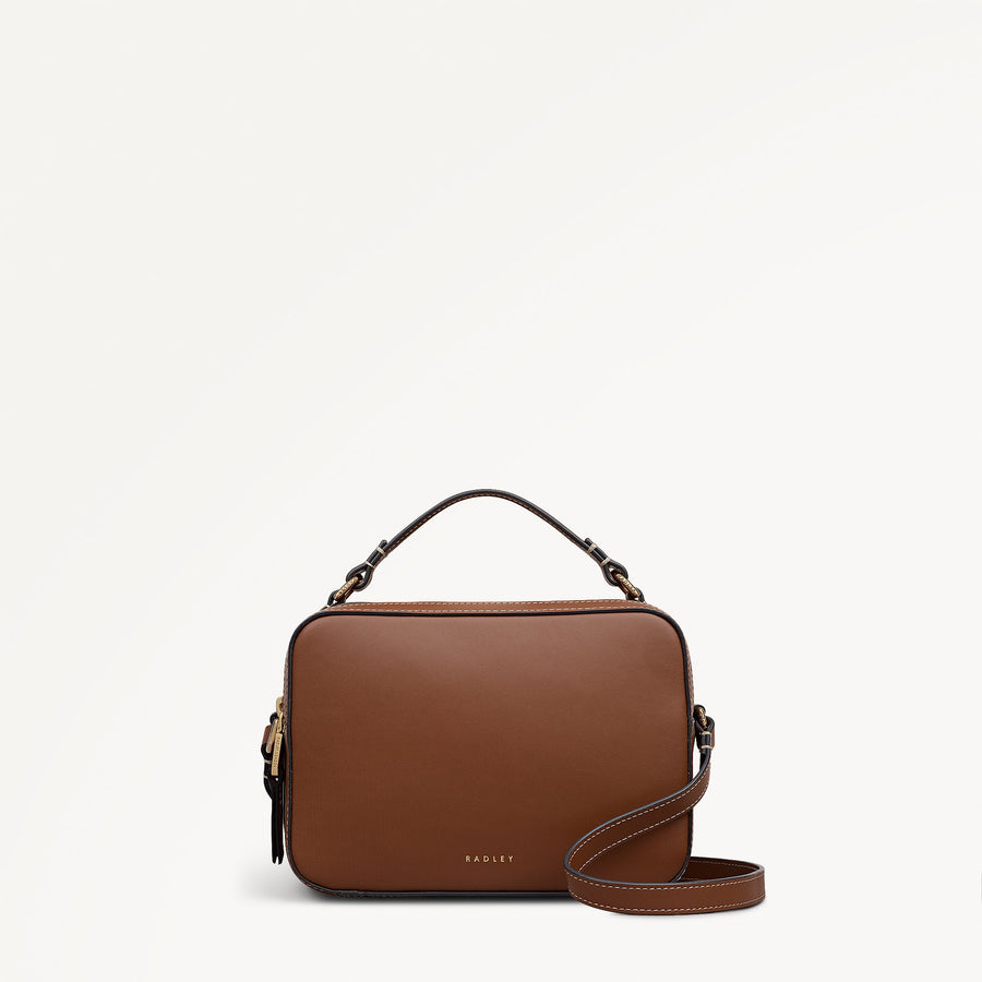Hadley Lane Medium Ziptop Cross Body Cognac - 112942