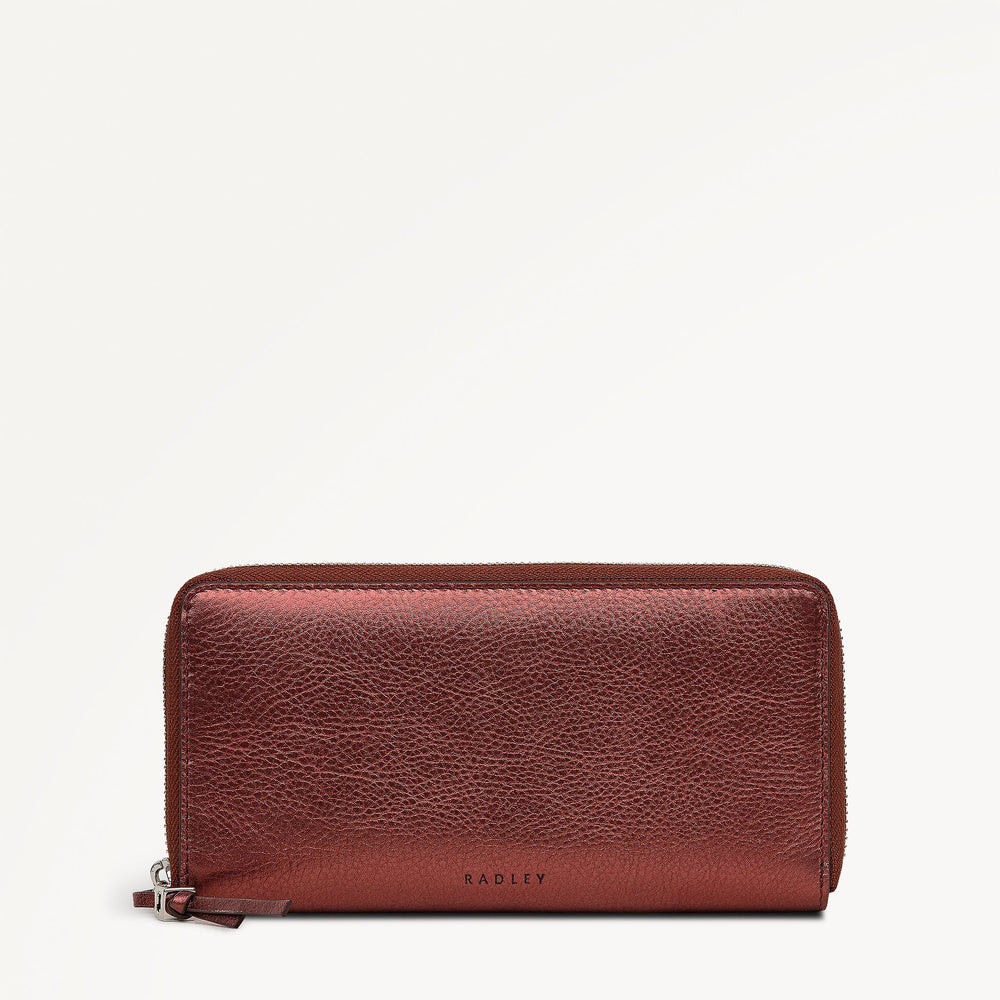 Carlton Close - Metallic Large Zip Around Wallet Bronze - 112979