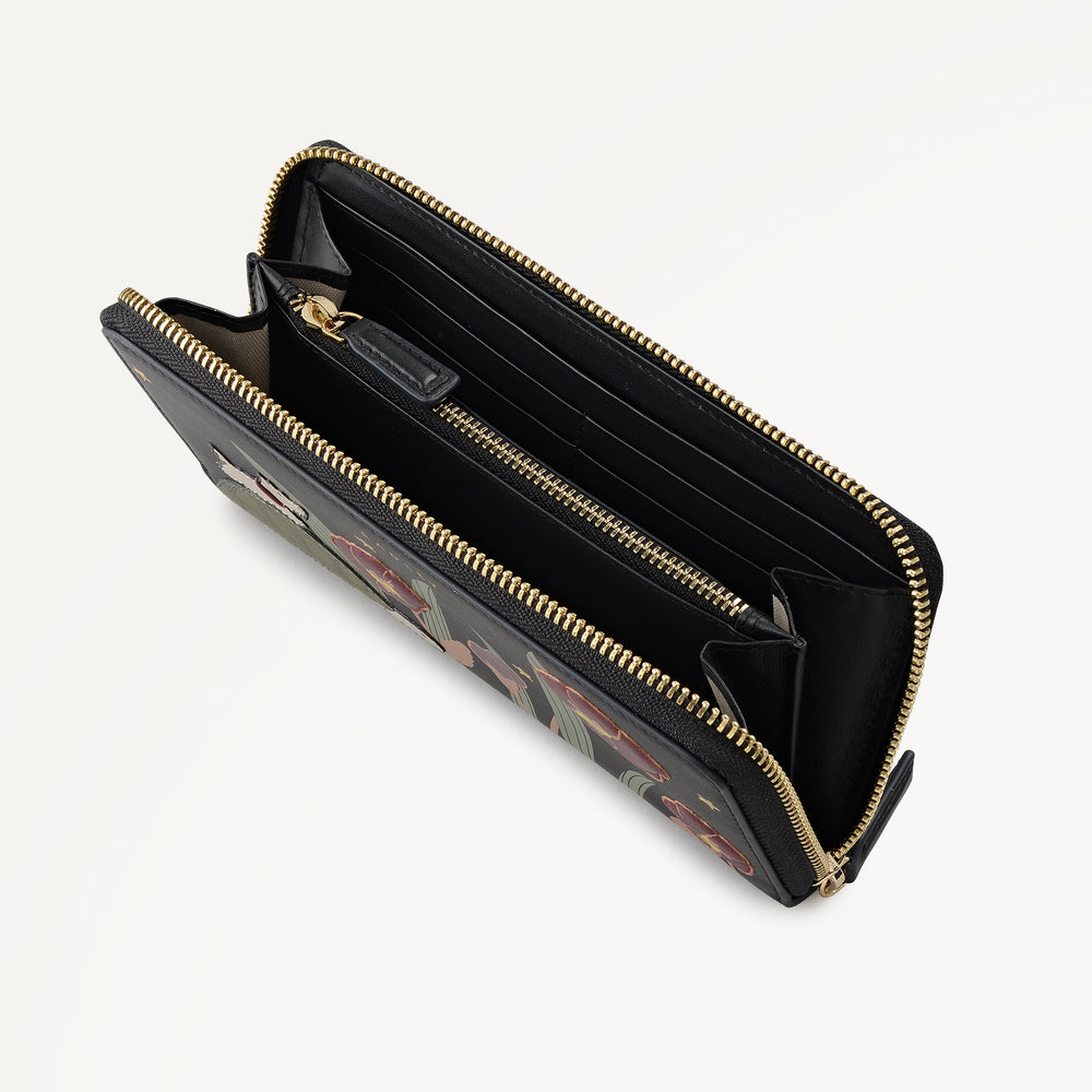 Midnight Wanderer Large Zip Around Wallet Black - 112990