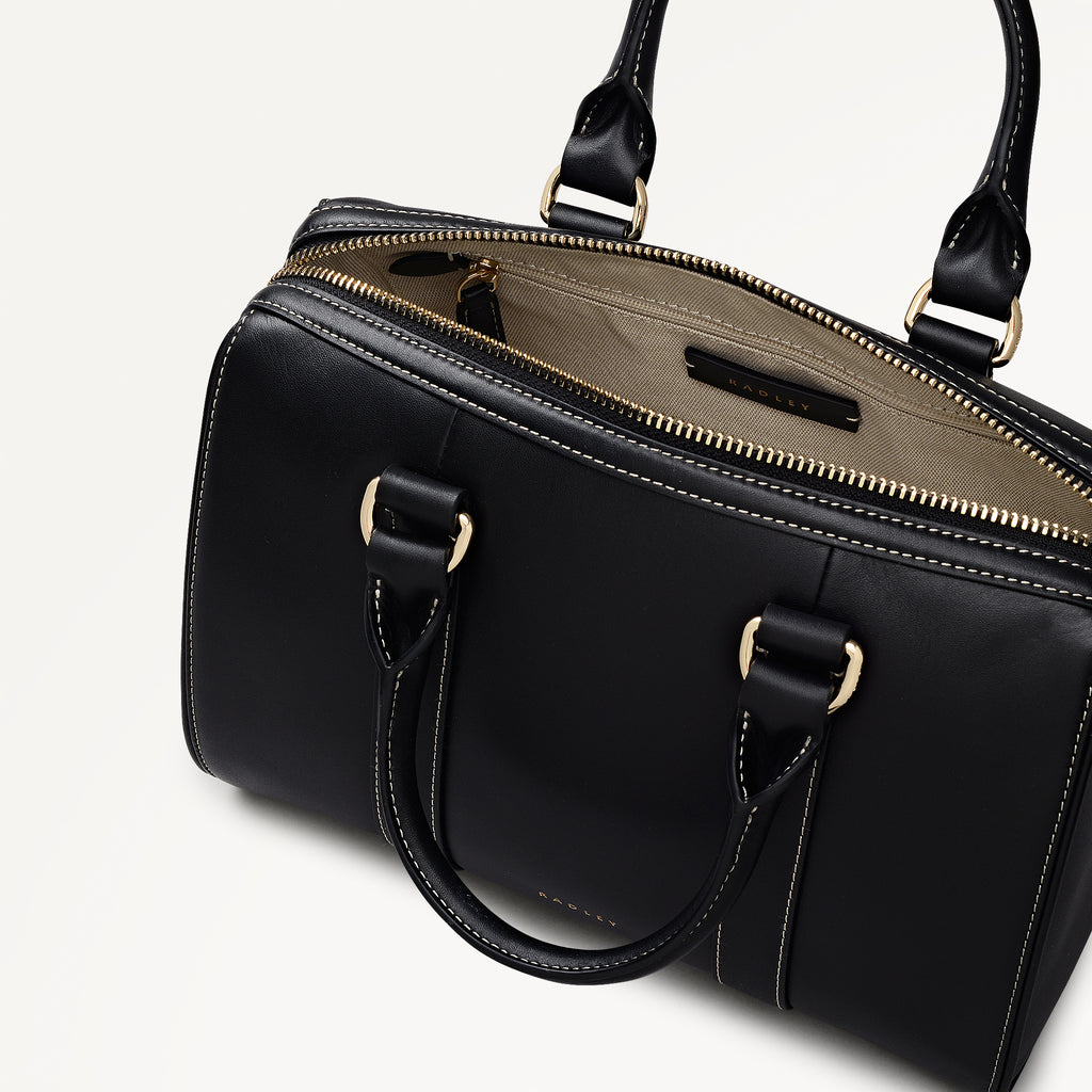 Noble Alley Medium Ziptop Satchel Black - 113006