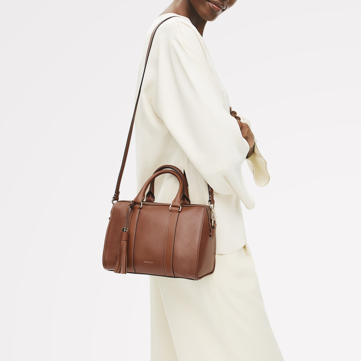 Noble Alley Medium Ziptop Satchel Cognac - 113009