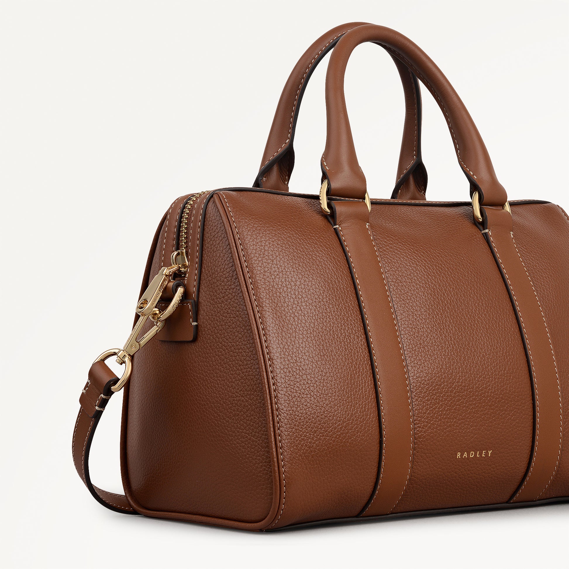 Noble Alley Medium Ziptop Satchel Cognac - 113009