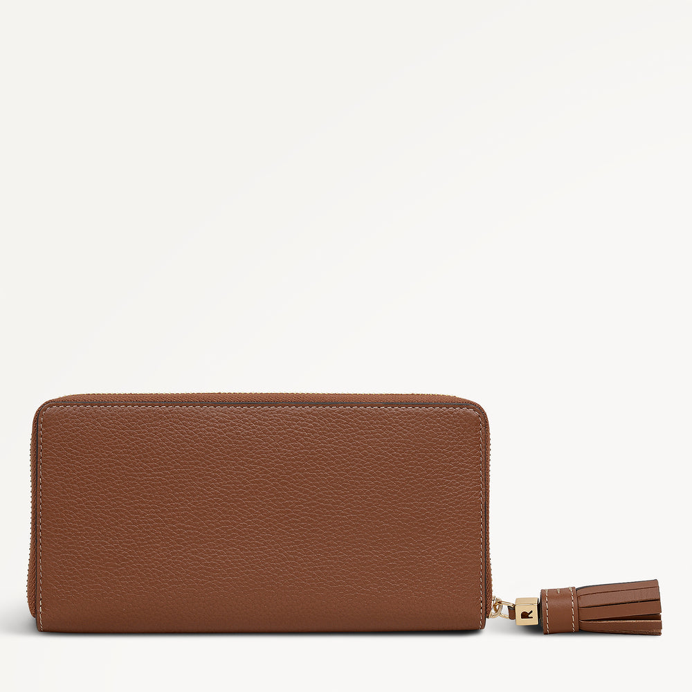 Noble Alley Large Zip Around Wallet Cognac - 113017
