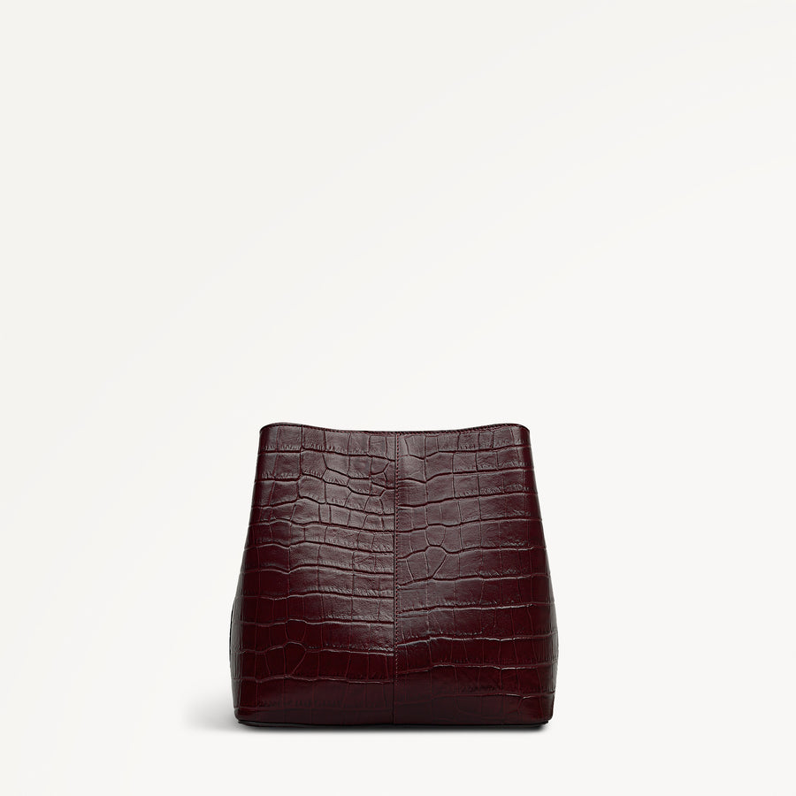 Dukes Place - Faux Croc Medium Compartment Cross Body Dark Cherry - 113025