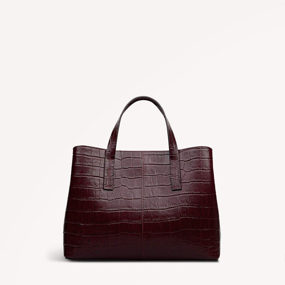 Dukes Place - Faux Croc Medium Ziptop Grab Dark Cherry - 113026