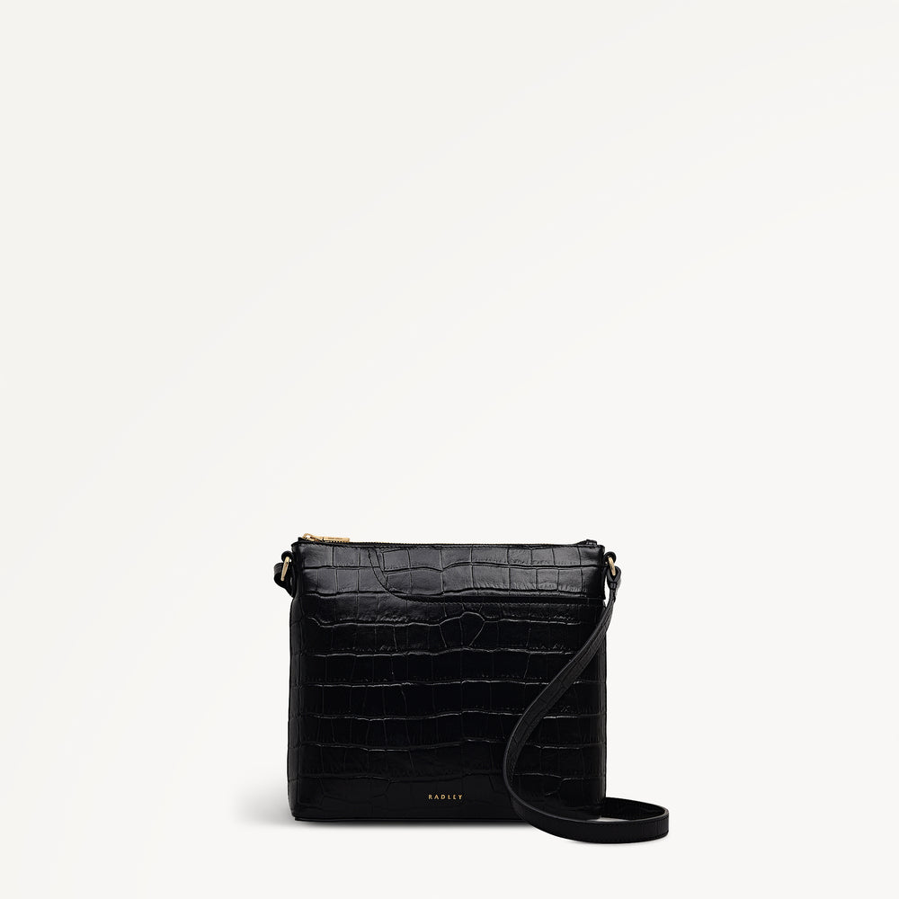 Pockets - Faux Croc Small Ziptop NS Cross Body