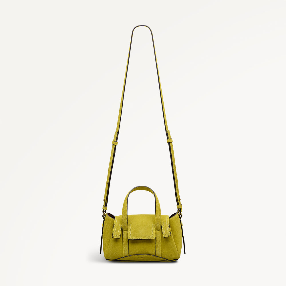 The Chancery - Suede Small Flapover Satchel Limoncello - 113036