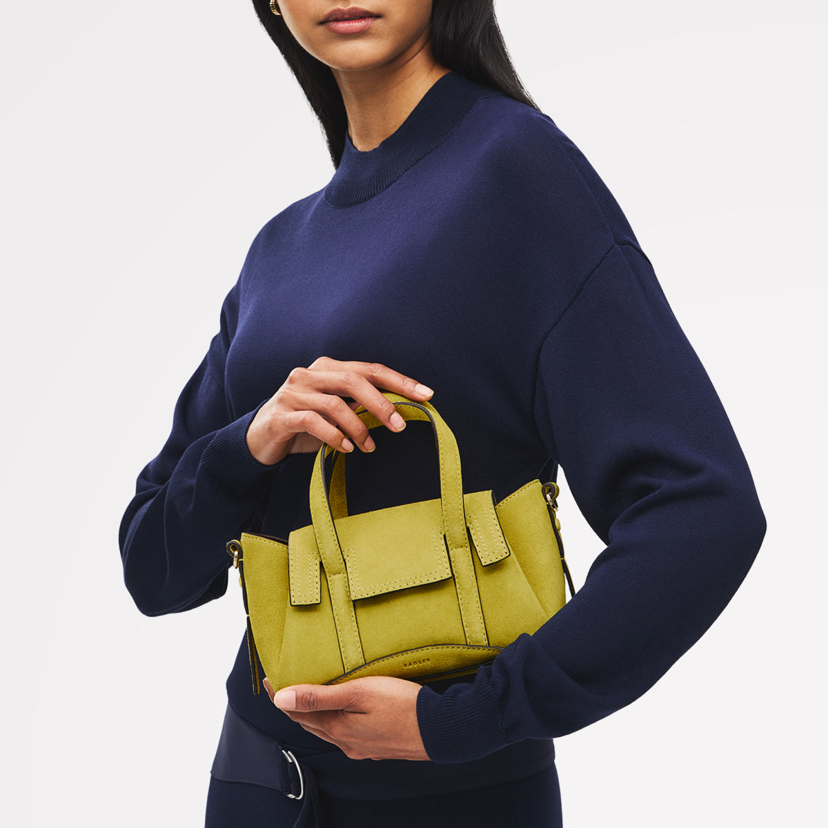 The Chancery - Suede Small Flapover Satchel Limoncello - 113036