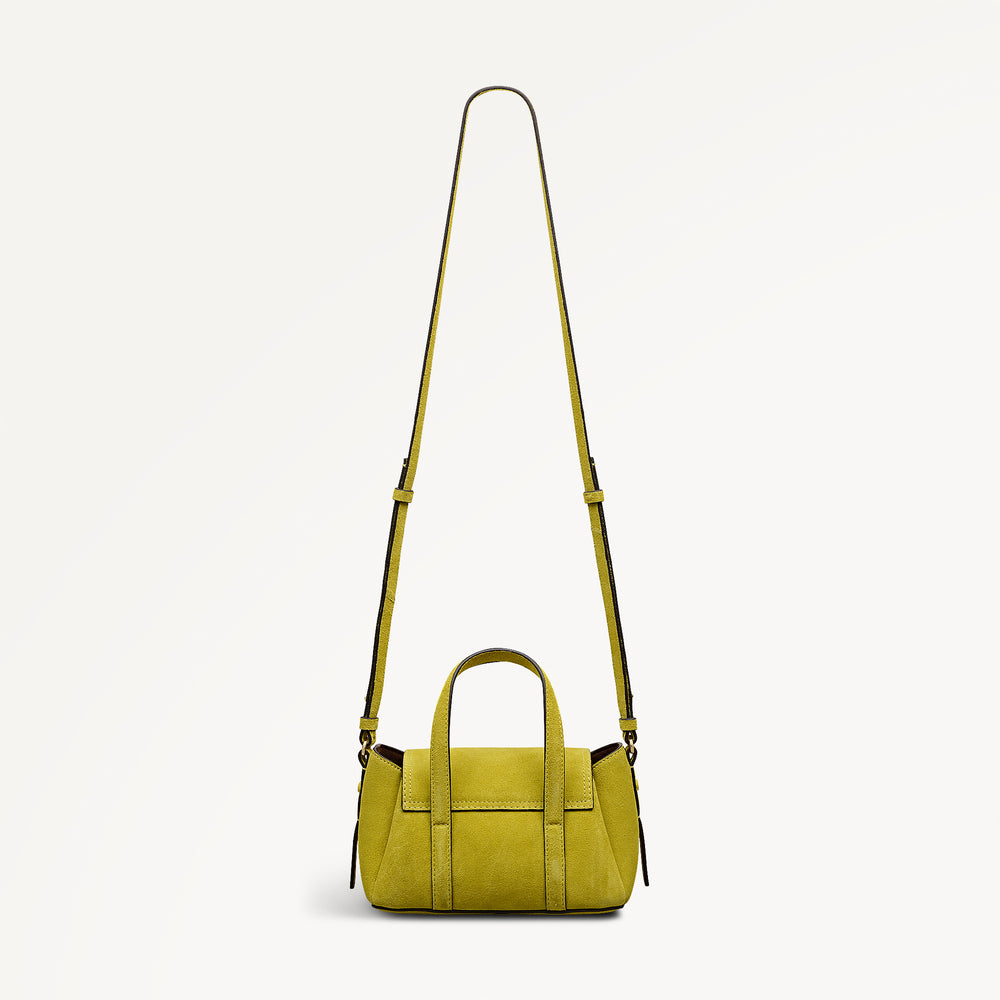 The Chancery - Suede Small Flapover Satchel Limoncello - 113036