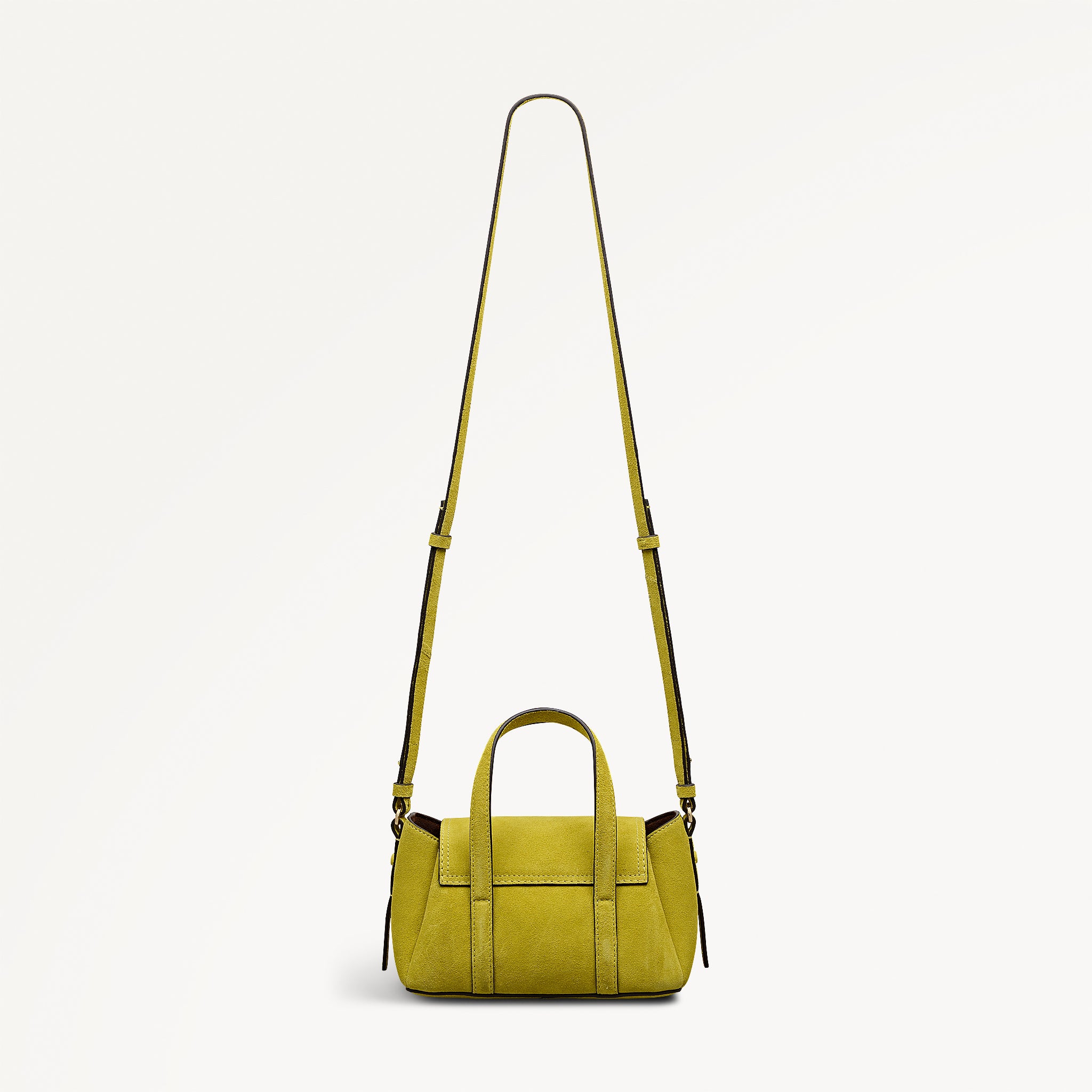 The Chancery - Suede Small Flapover Satchel Limoncello - 113036