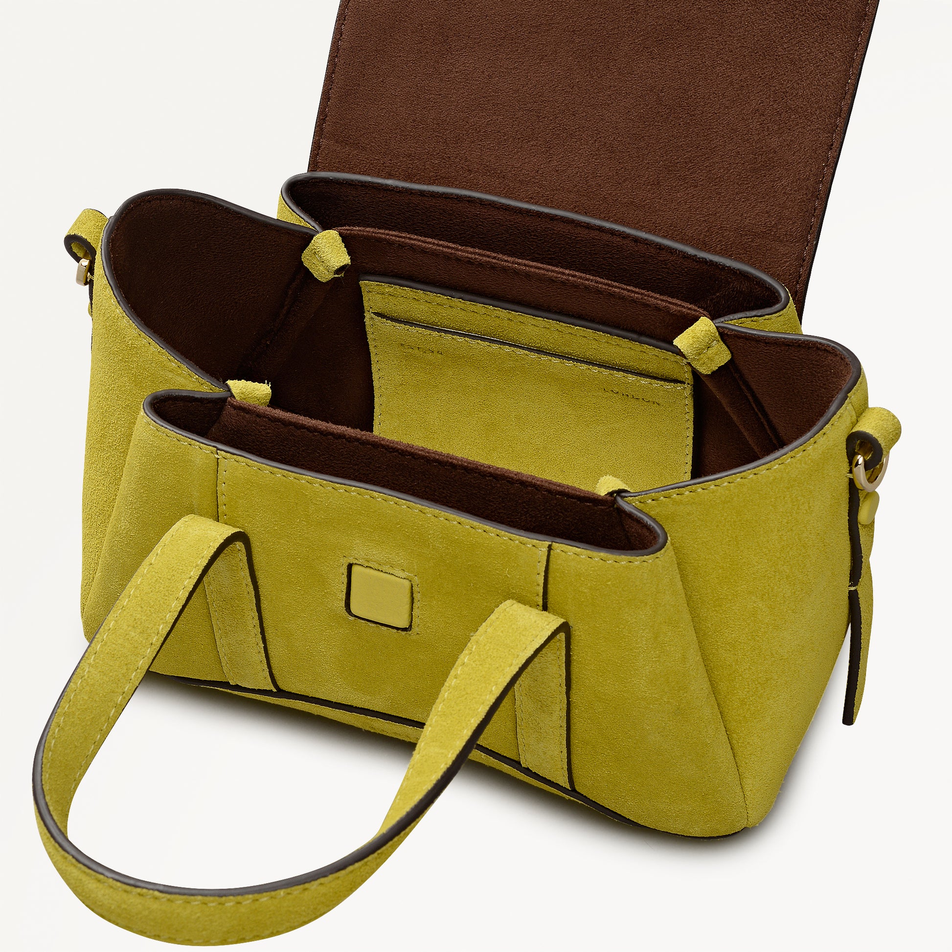 The Chancery - Suede Small Flapover Satchel Limoncello - 113036