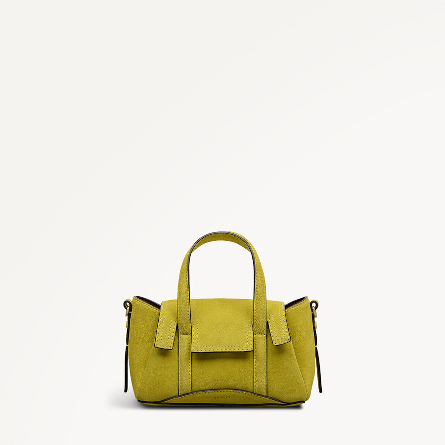 The Chancery - Suede Small Flapover Satchel Limoncello - 113036