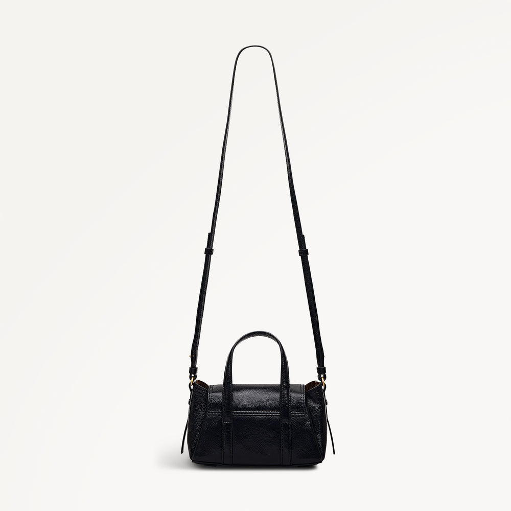 The Chancery - High Shine Small Flapover Satchel Black - 113037