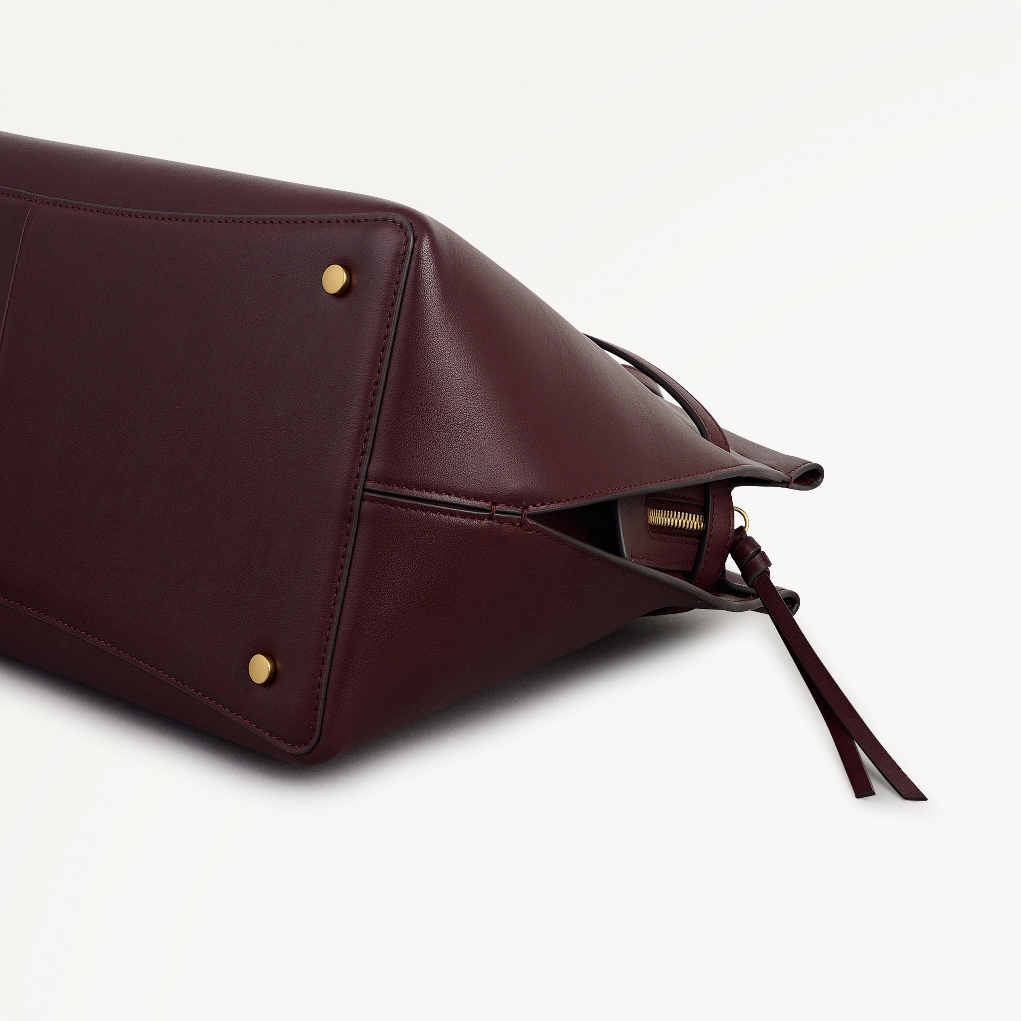 【Cherry】 Oak Street Medium Ziptop Satchel Dark Cherry - 113029