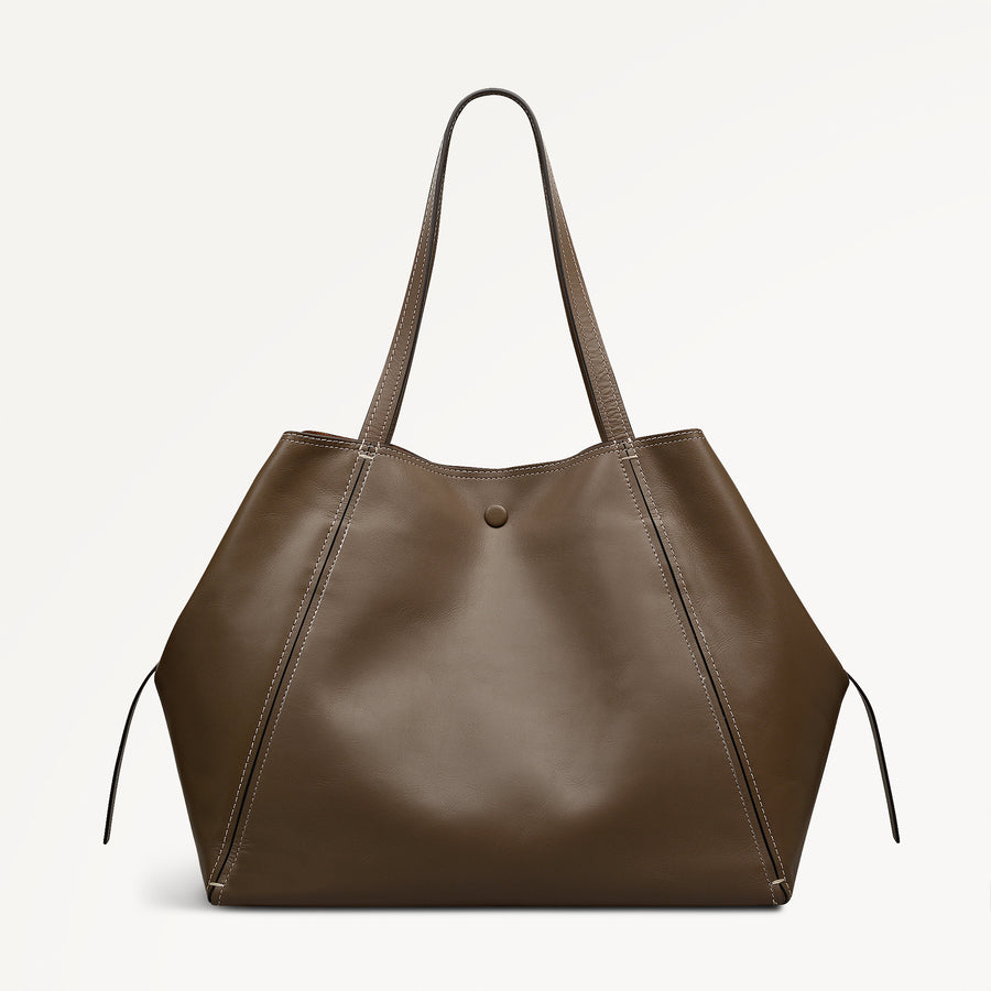 The Delphine Extra Large Open Top Tote Coffee - 113045