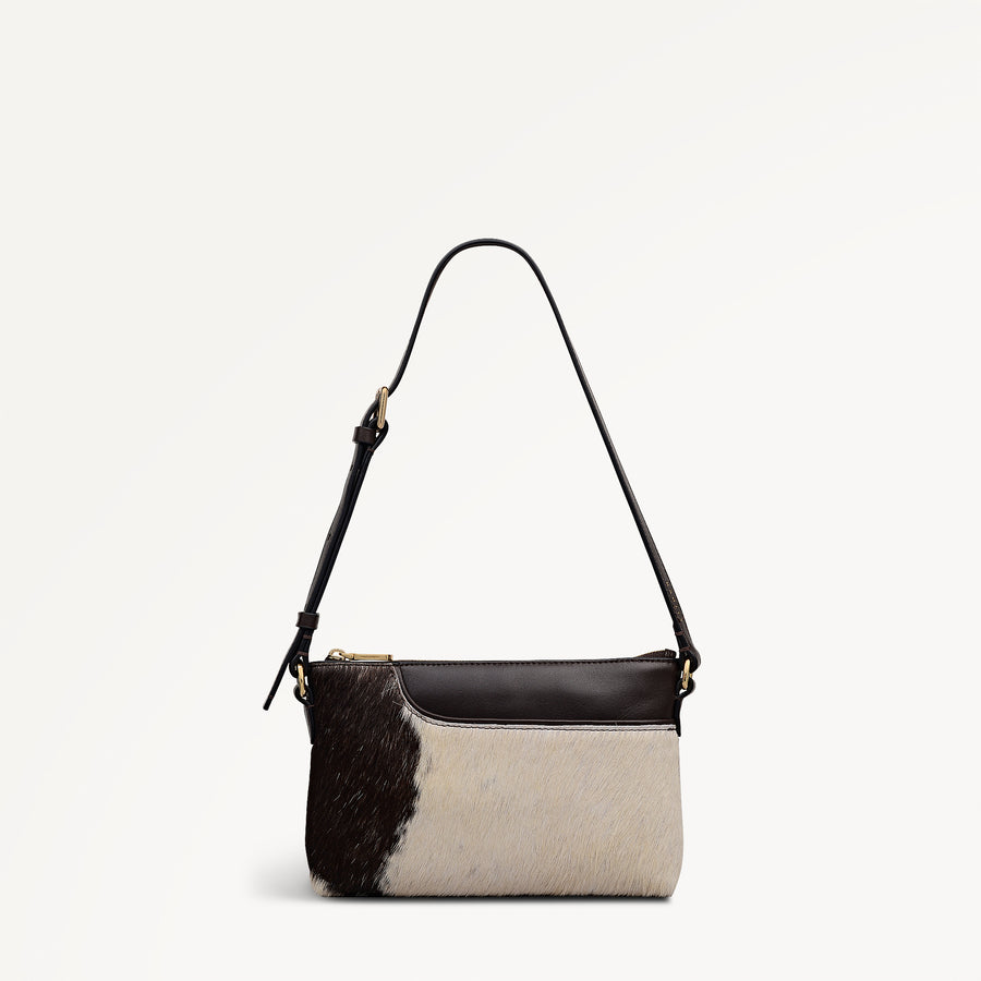 Pockets - Cow Hide Mini Ziptop Ew Shoulder Dark Oak - 113066