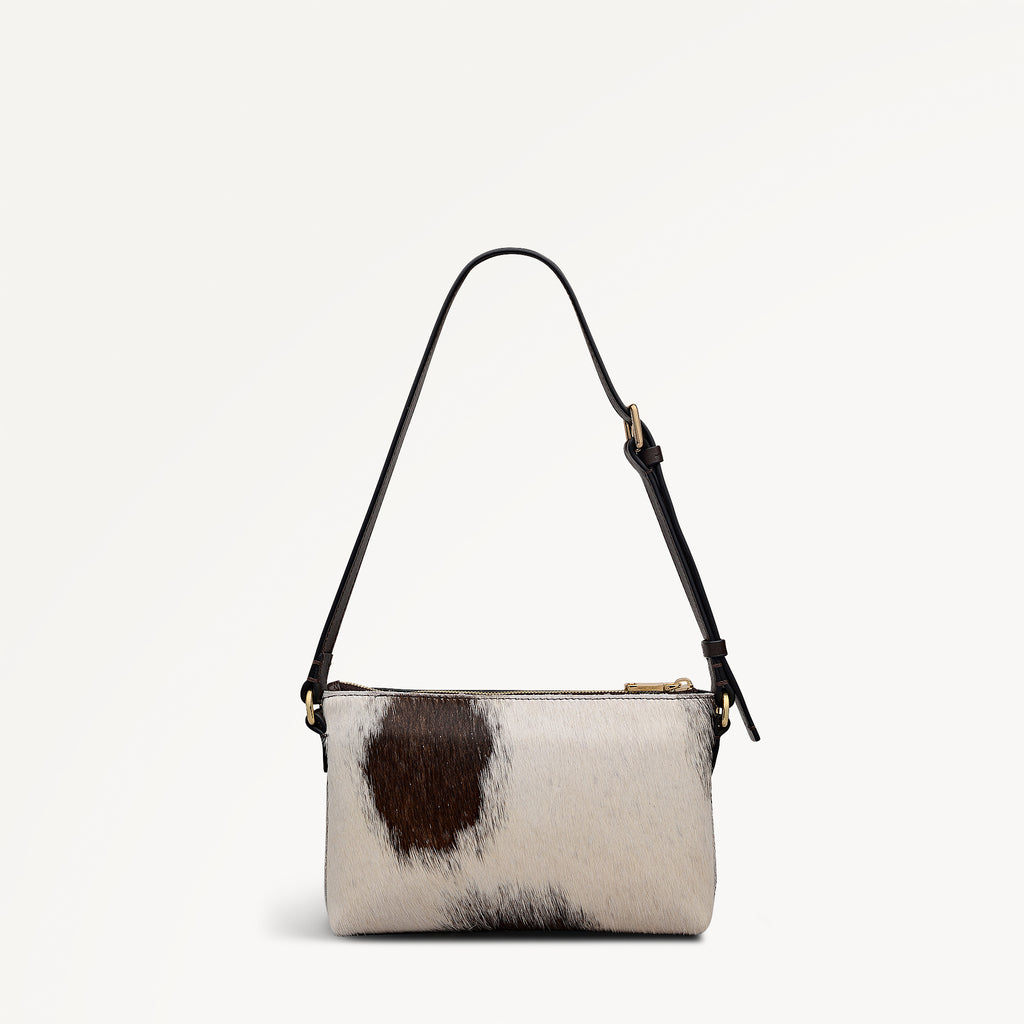 Pockets - Cow Hide Mini Ziptop Ew Shoulder Dark Oak - 113066