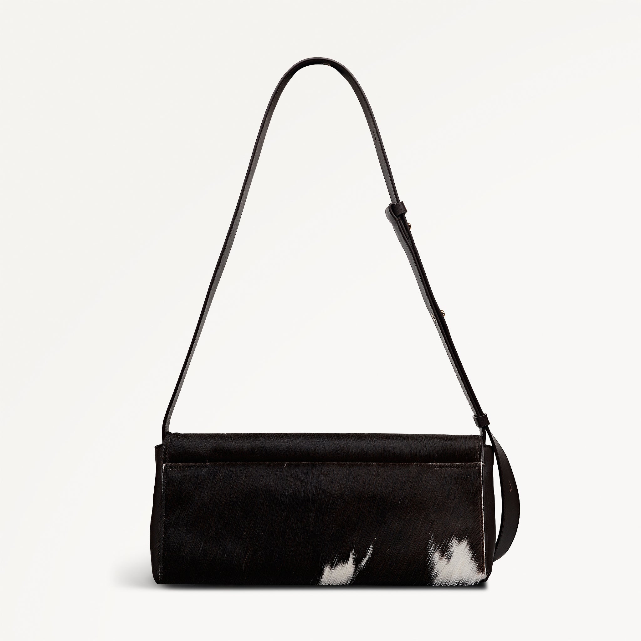 The Annabel - Cow Hide Medium Flapover Shoulder Dark Oak - 113071