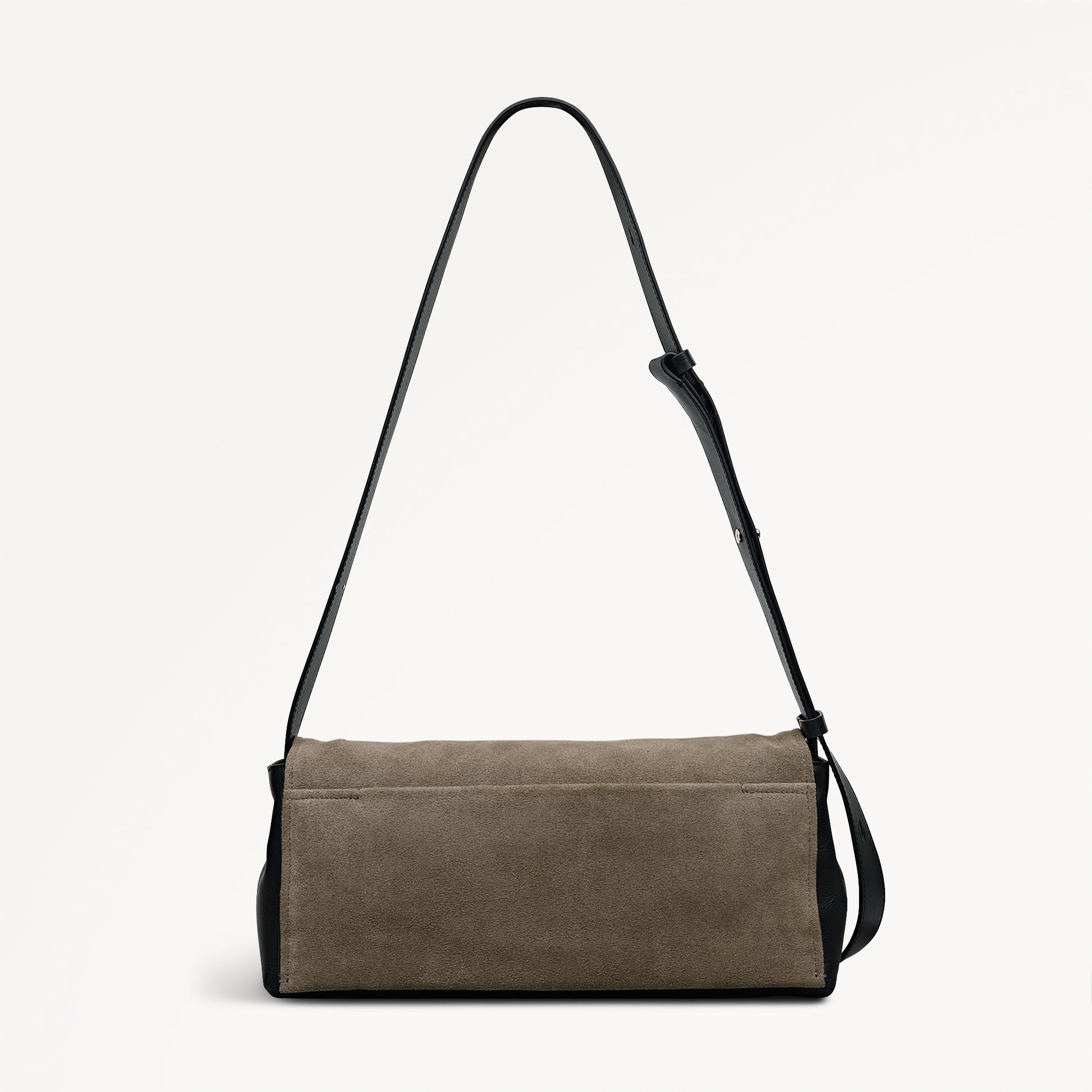 The Annabel - Suede Medium Flapover Shoulder Coffee - 113073