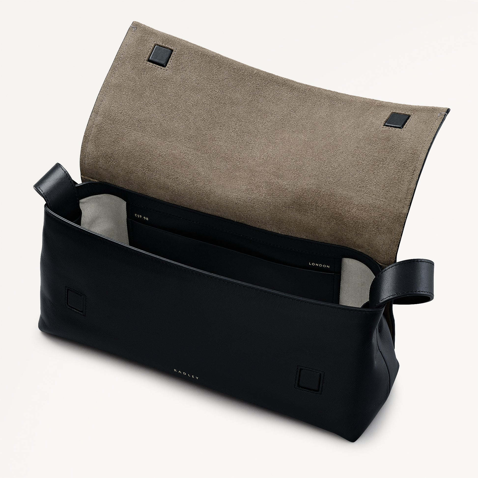 The Annabel - Suede Medium Flapover Shoulder Coffee - 113073