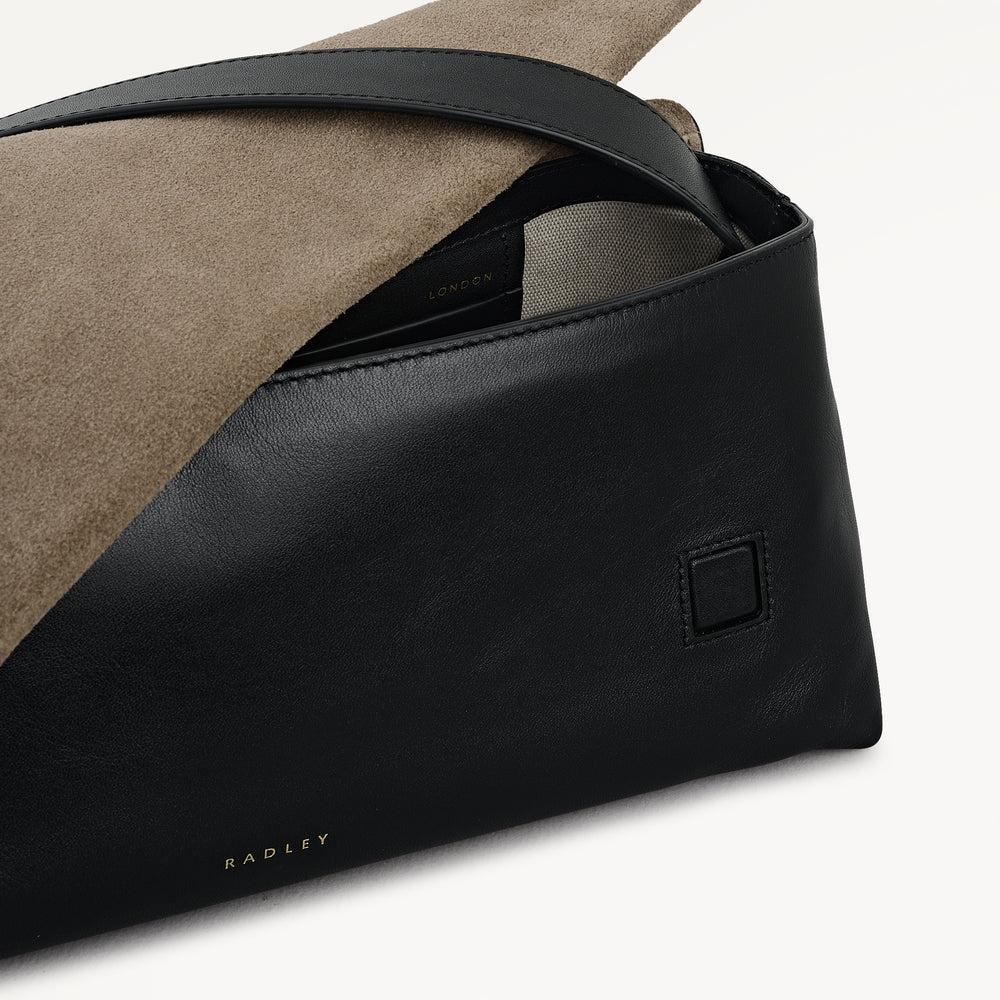 The Annabel - Suede Medium Flapover Shoulder Coffee - 113073