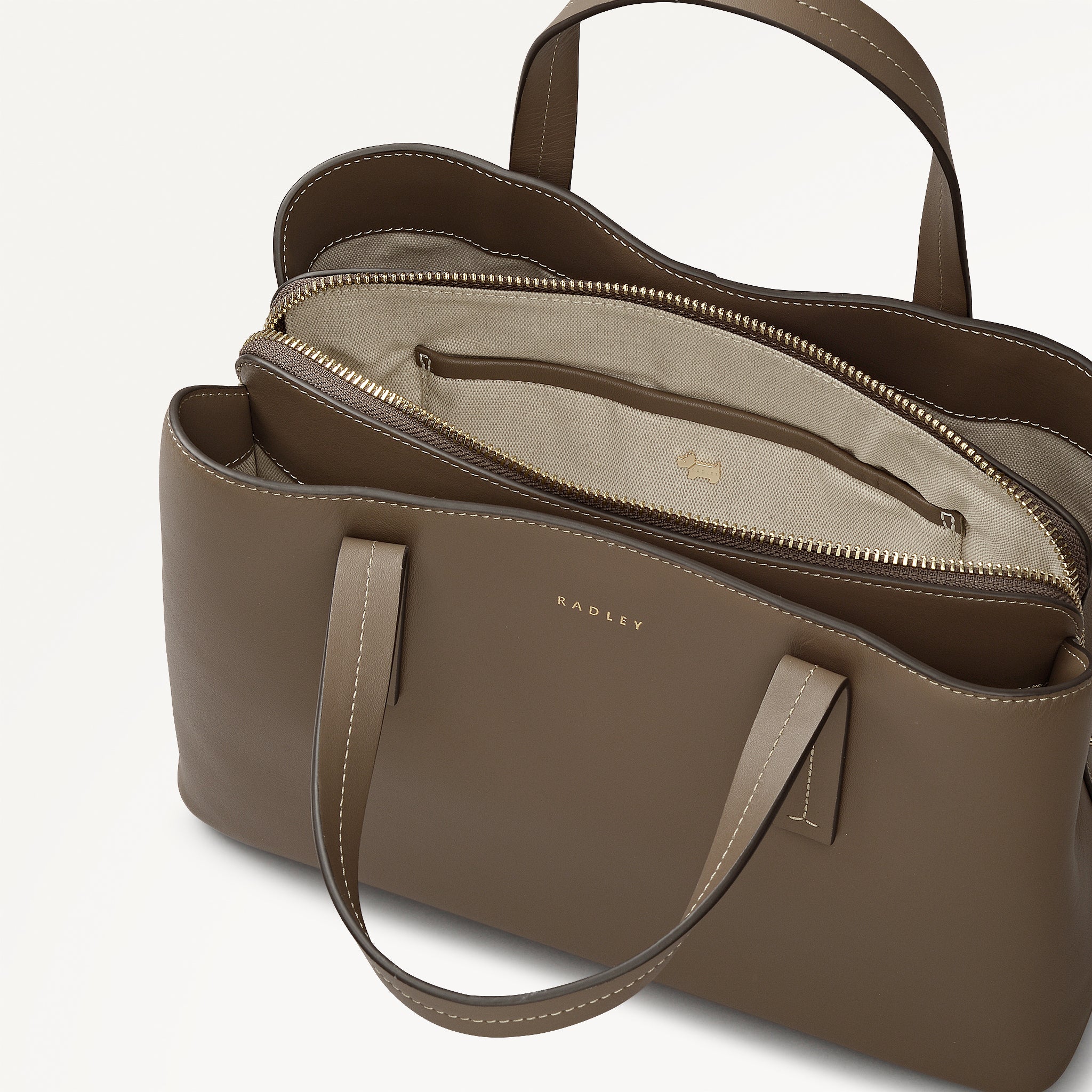 Coffee Medium Ziptop Grab Bag | Dukes Place SS26 | Radley London