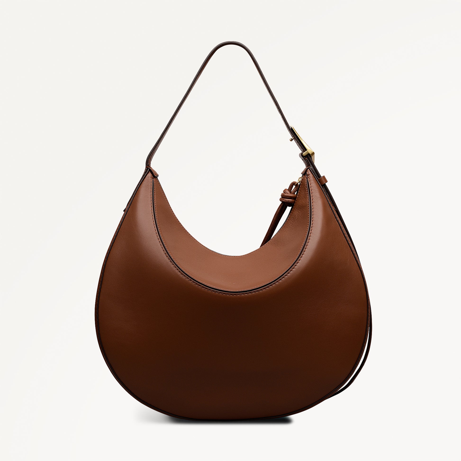 Bliss Crescent Large Ziptop Shoulder Cognac - 113090