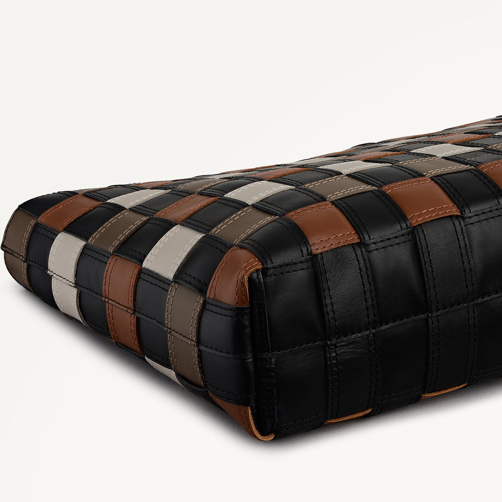 The Abbey - Patchwork Extra Large Open Top Tote Black - 113093