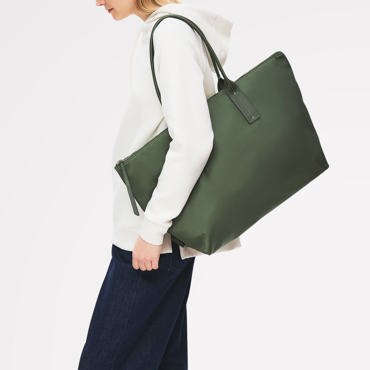 The Townley LARGE ZIPTOP TOTE FERN - 113099