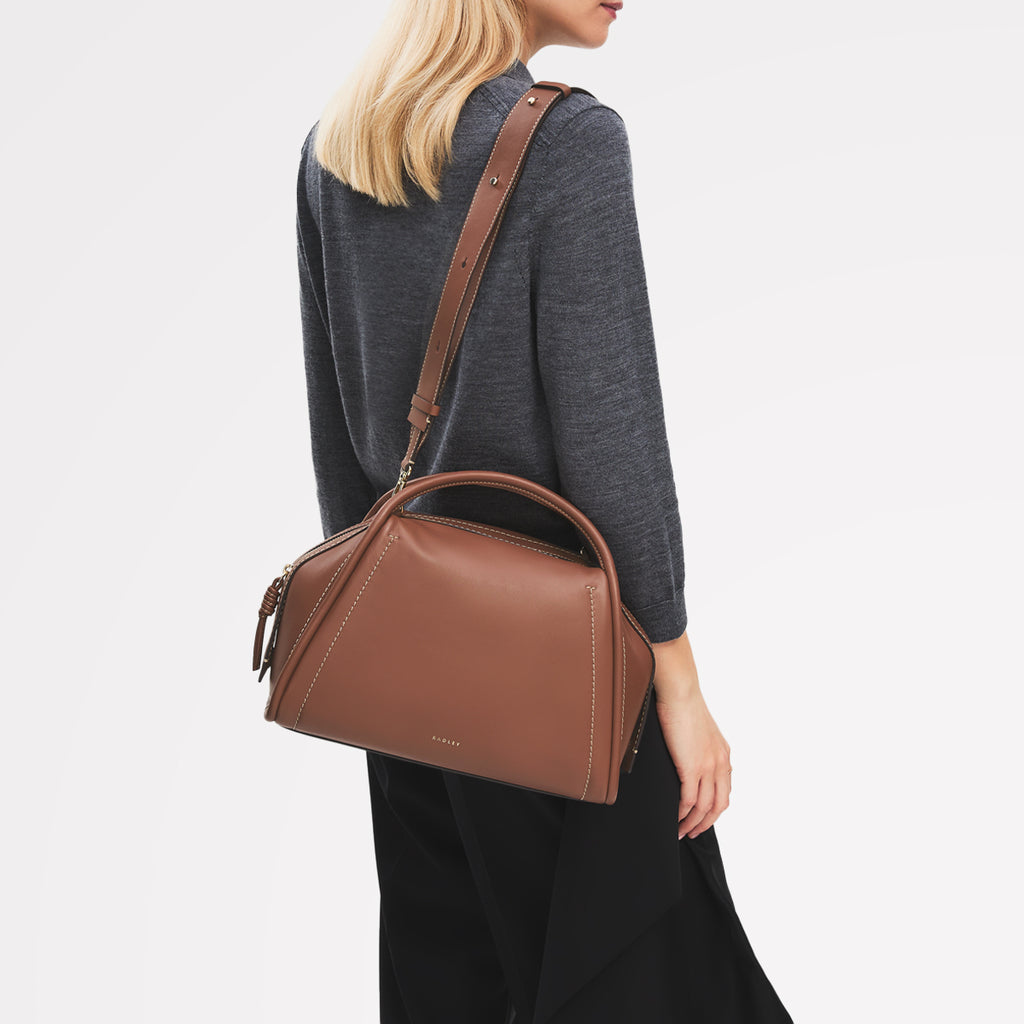 The Golborne Medium Ziptop Grab Cognac - 113116