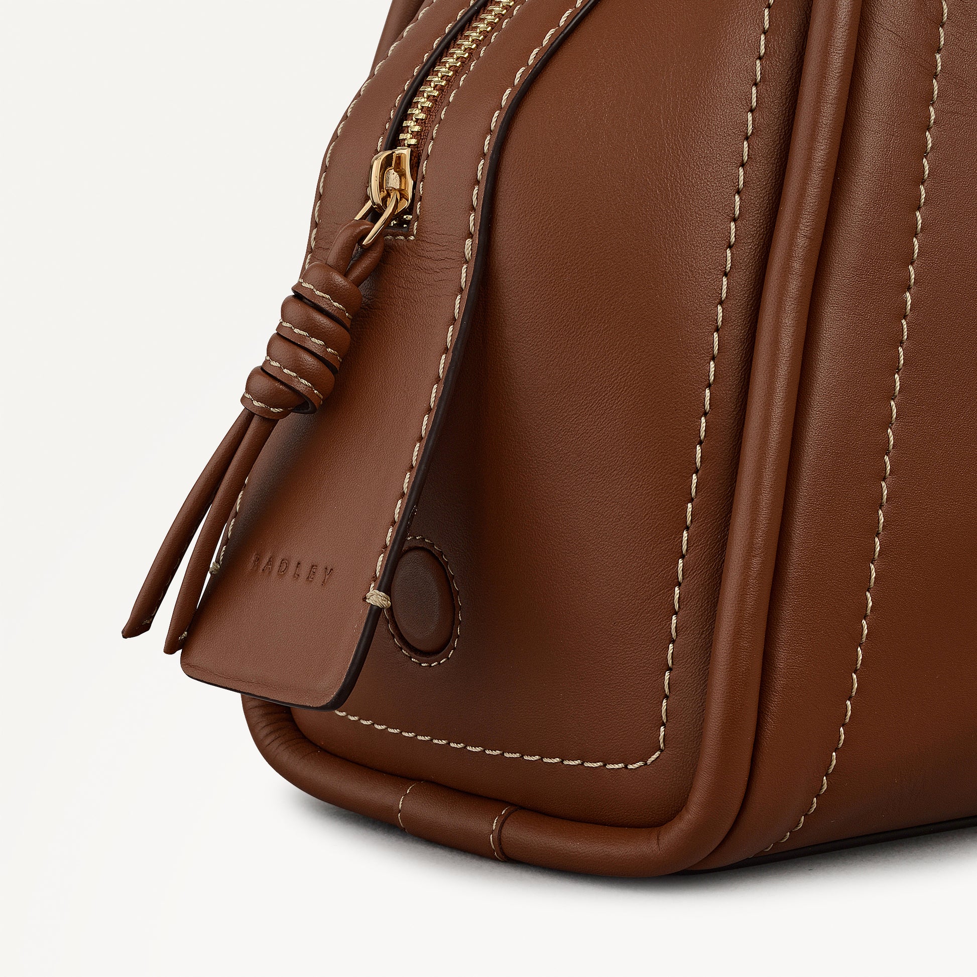 The Golborne Medium Ziptop Grab Cognac - 113116